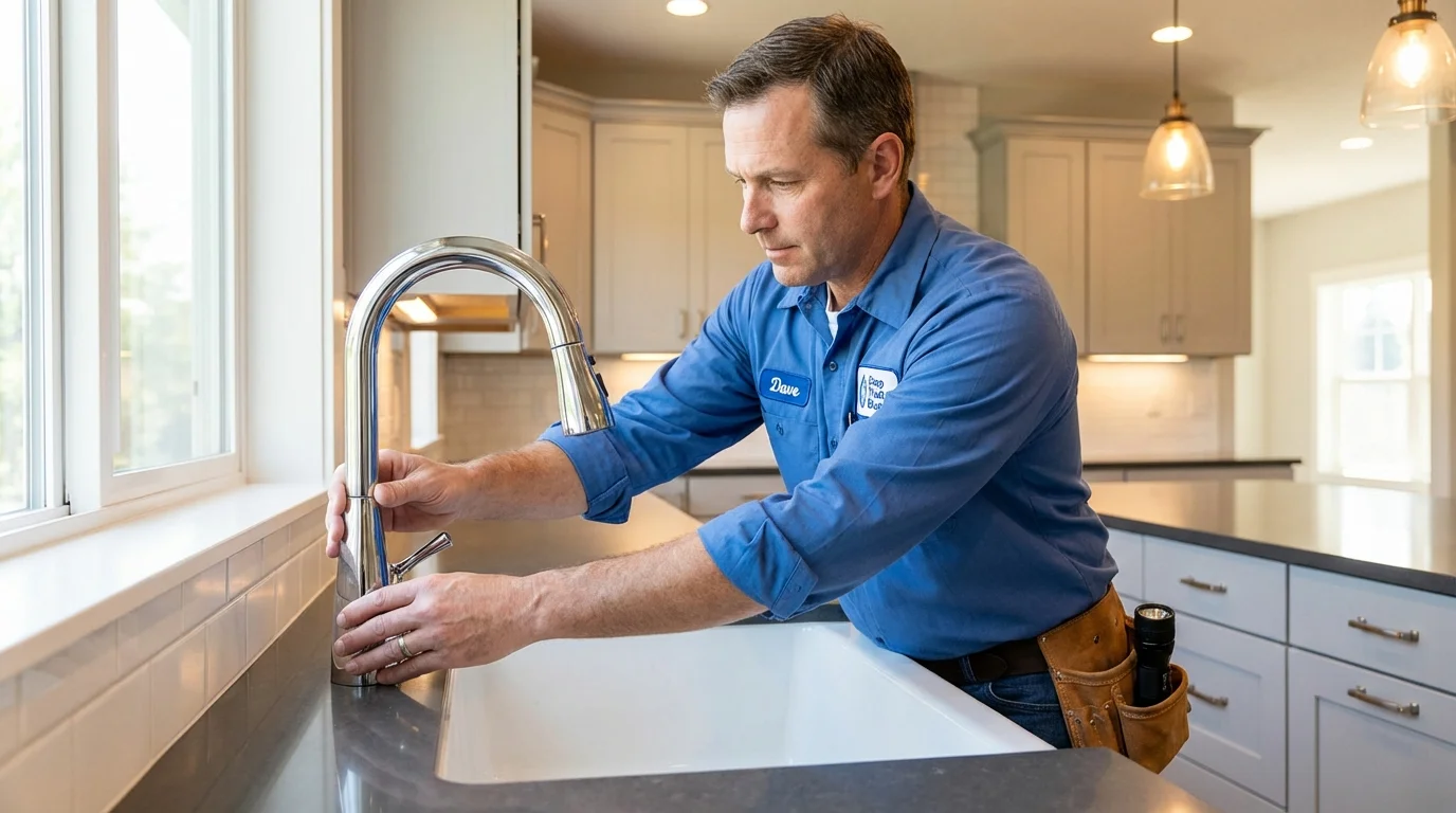 Kitchen faucet installation by Johns Plumbing LLC in Shelton